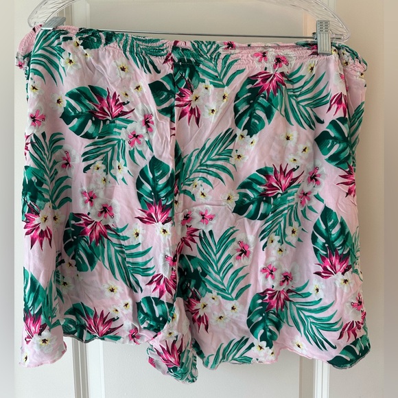 3X Jenni Pink and Green Floral Pajama Shorts - Picture 2 of 4